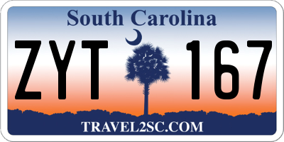 SC license plate ZYT167