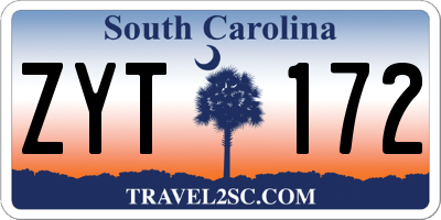 SC license plate ZYT172
