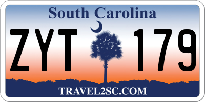 SC license plate ZYT179