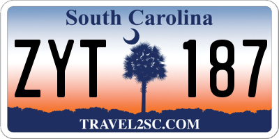 SC license plate ZYT187