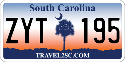 SC license plate ZYT195