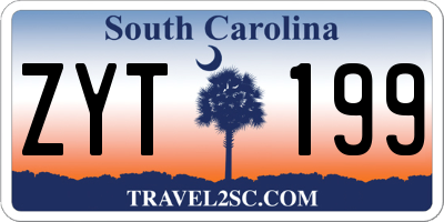 SC license plate ZYT199
