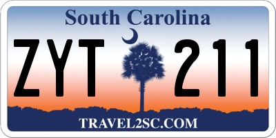 SC license plate ZYT211