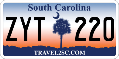 SC license plate ZYT220