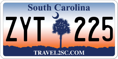 SC license plate ZYT225
