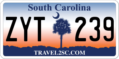 SC license plate ZYT239