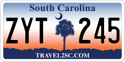 SC license plate ZYT245