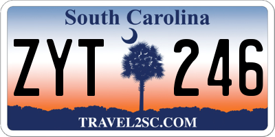 SC license plate ZYT246