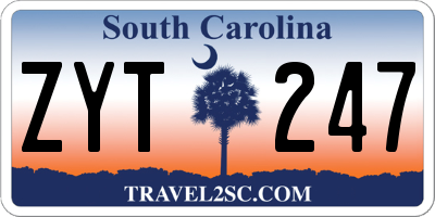 SC license plate ZYT247