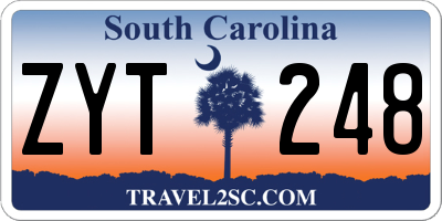 SC license plate ZYT248