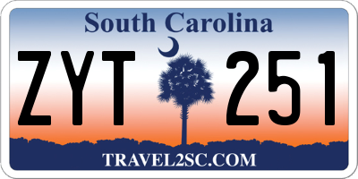 SC license plate ZYT251
