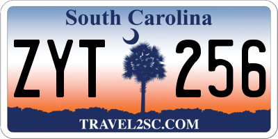 SC license plate ZYT256