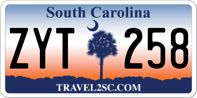 SC license plate ZYT258