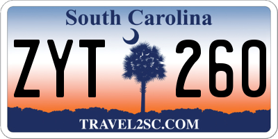 SC license plate ZYT260