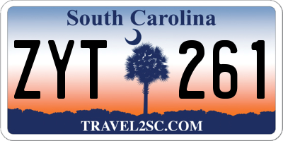 SC license plate ZYT261