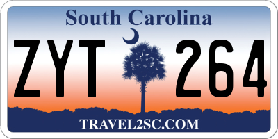 SC license plate ZYT264