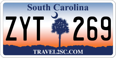 SC license plate ZYT269