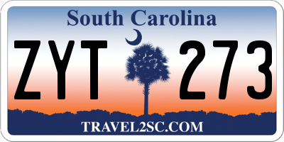 SC license plate ZYT273