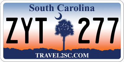SC license plate ZYT277