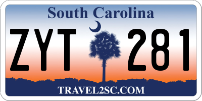 SC license plate ZYT281