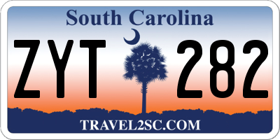 SC license plate ZYT282