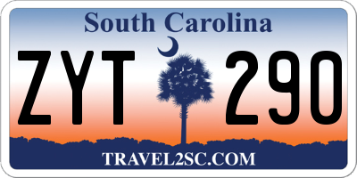 SC license plate ZYT290