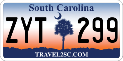 SC license plate ZYT299