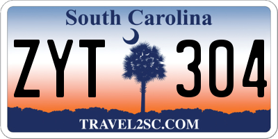 SC license plate ZYT304