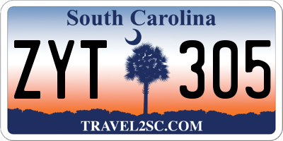 SC license plate ZYT305