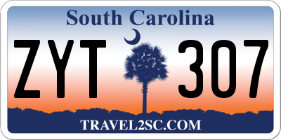 SC license plate ZYT307
