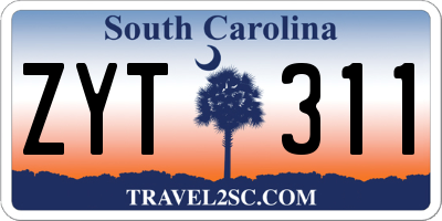 SC license plate ZYT311