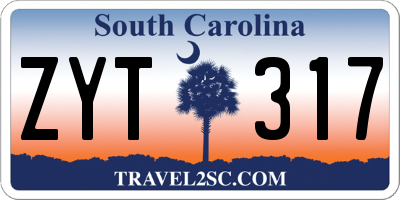 SC license plate ZYT317