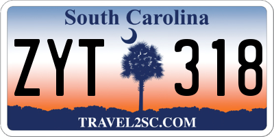 SC license plate ZYT318