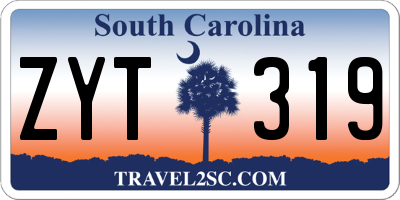 SC license plate ZYT319