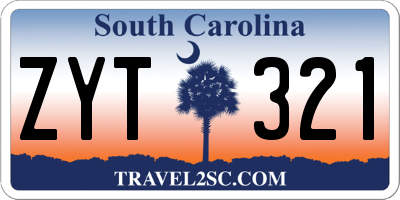 SC license plate ZYT321