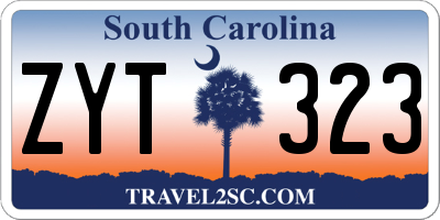 SC license plate ZYT323