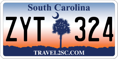 SC license plate ZYT324