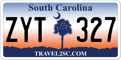 SC license plate ZYT327