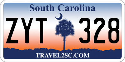 SC license plate ZYT328