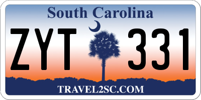 SC license plate ZYT331