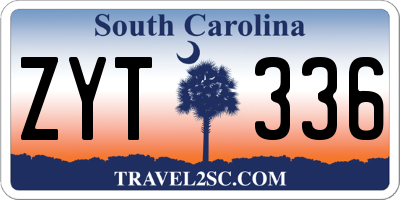 SC license plate ZYT336