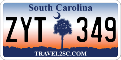 SC license plate ZYT349