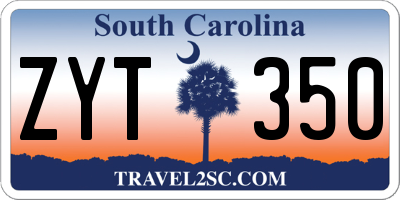 SC license plate ZYT350