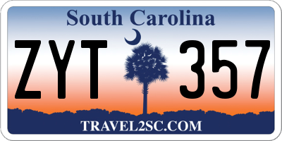 SC license plate ZYT357