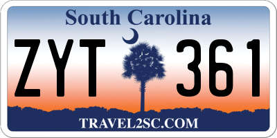 SC license plate ZYT361