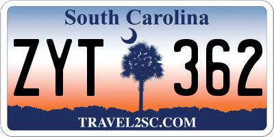 SC license plate ZYT362