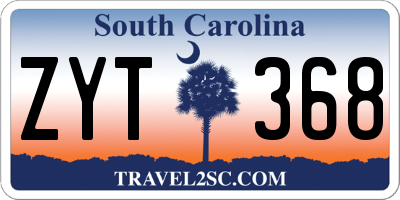 SC license plate ZYT368