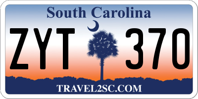 SC license plate ZYT370