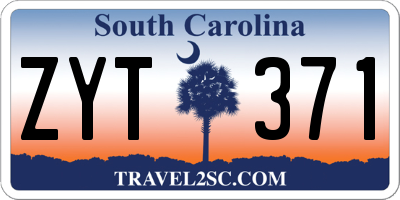 SC license plate ZYT371