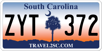 SC license plate ZYT372